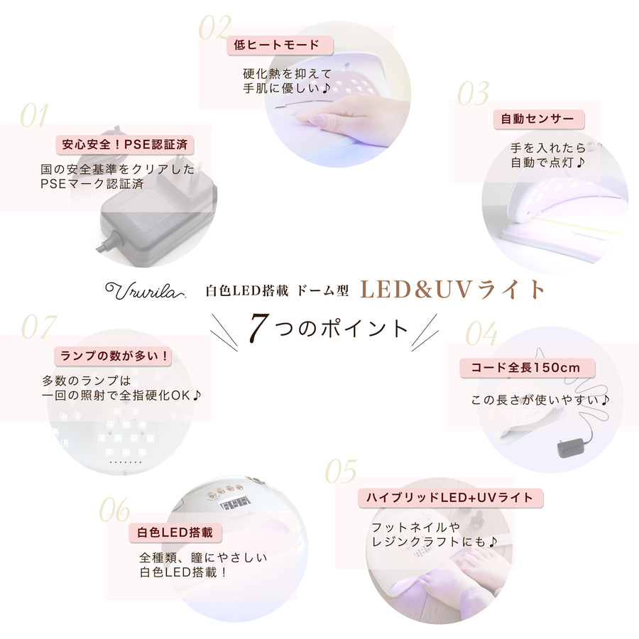 ドーム型LED&UVライト 02.ブラック
