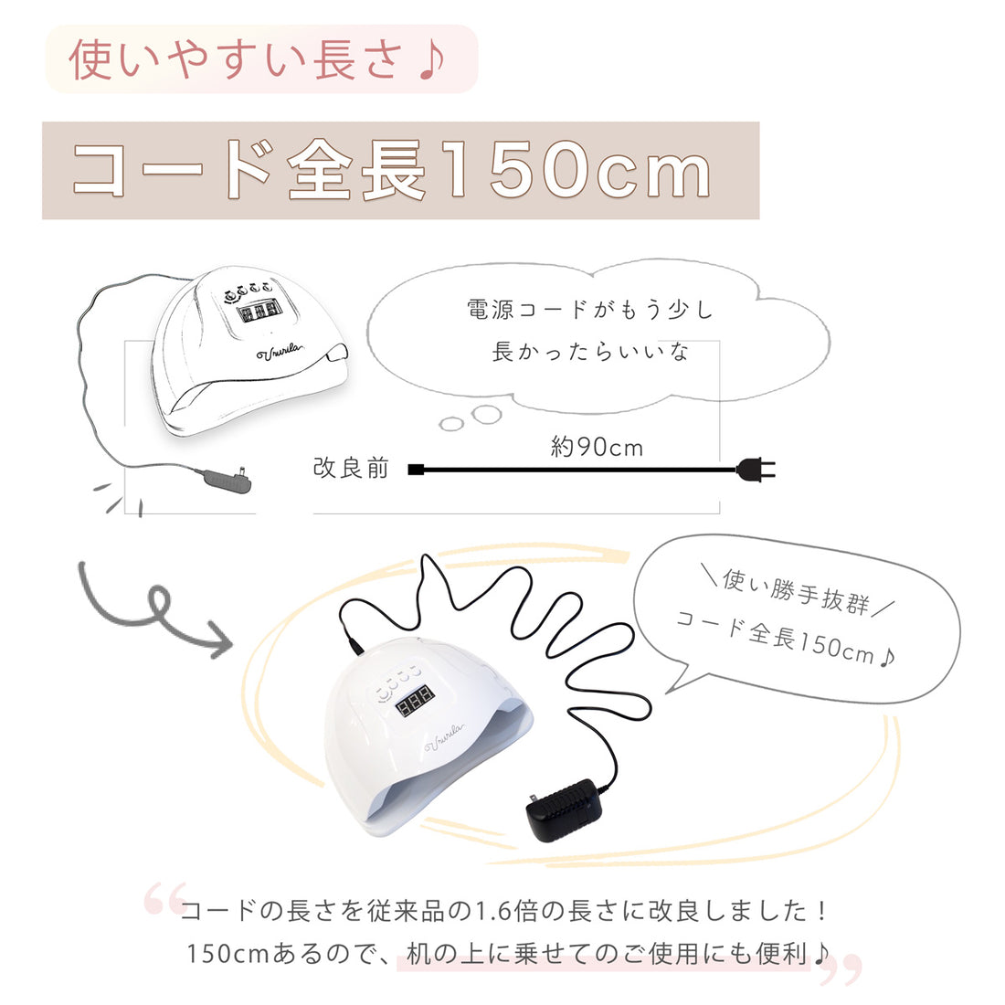 ドーム型LED&UVライト 02.ブラック