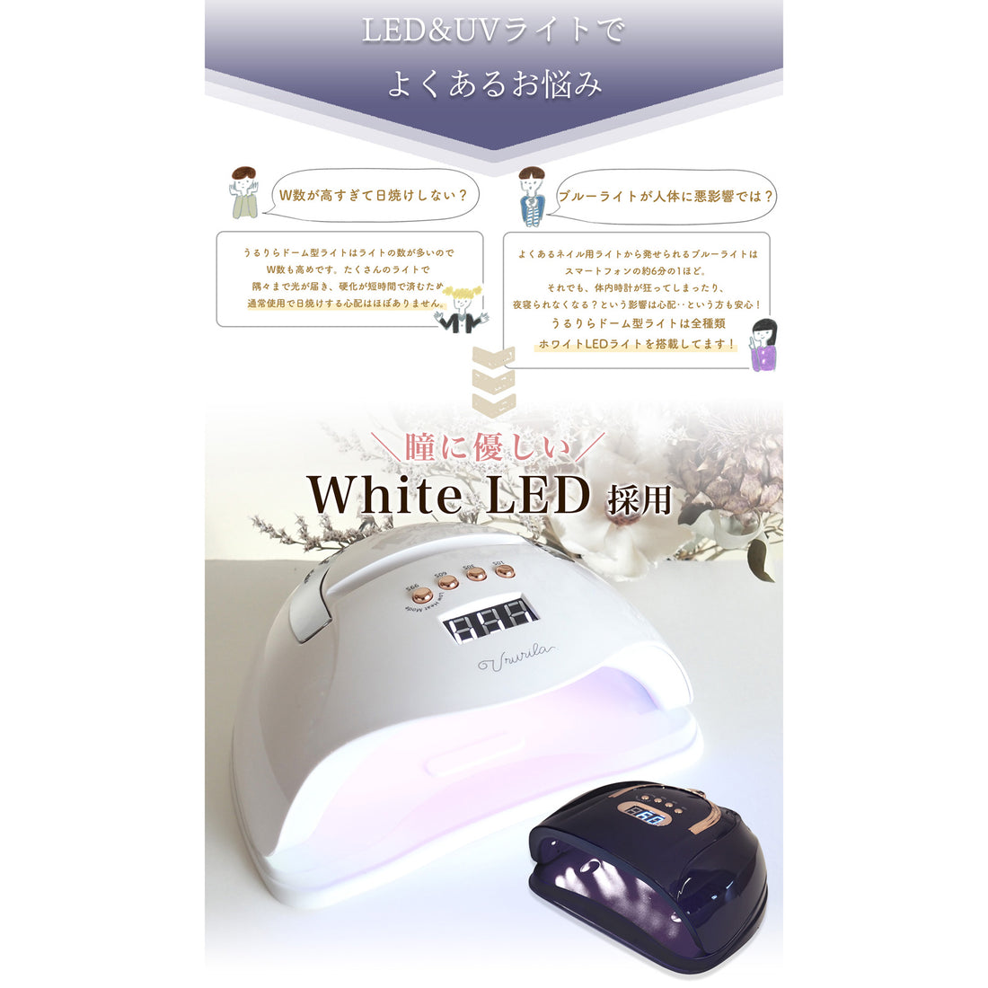 ドーム型LED&UVライト 02.ブラック
